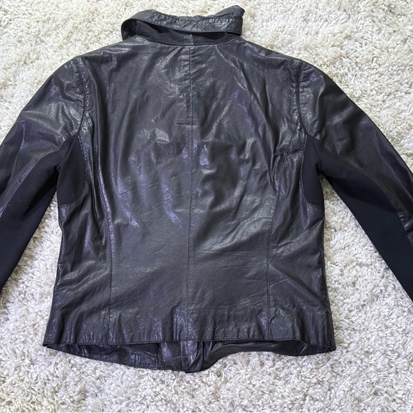Banana Republic Black Moto Leather Jacket Sz S - Picture 11 of 13
